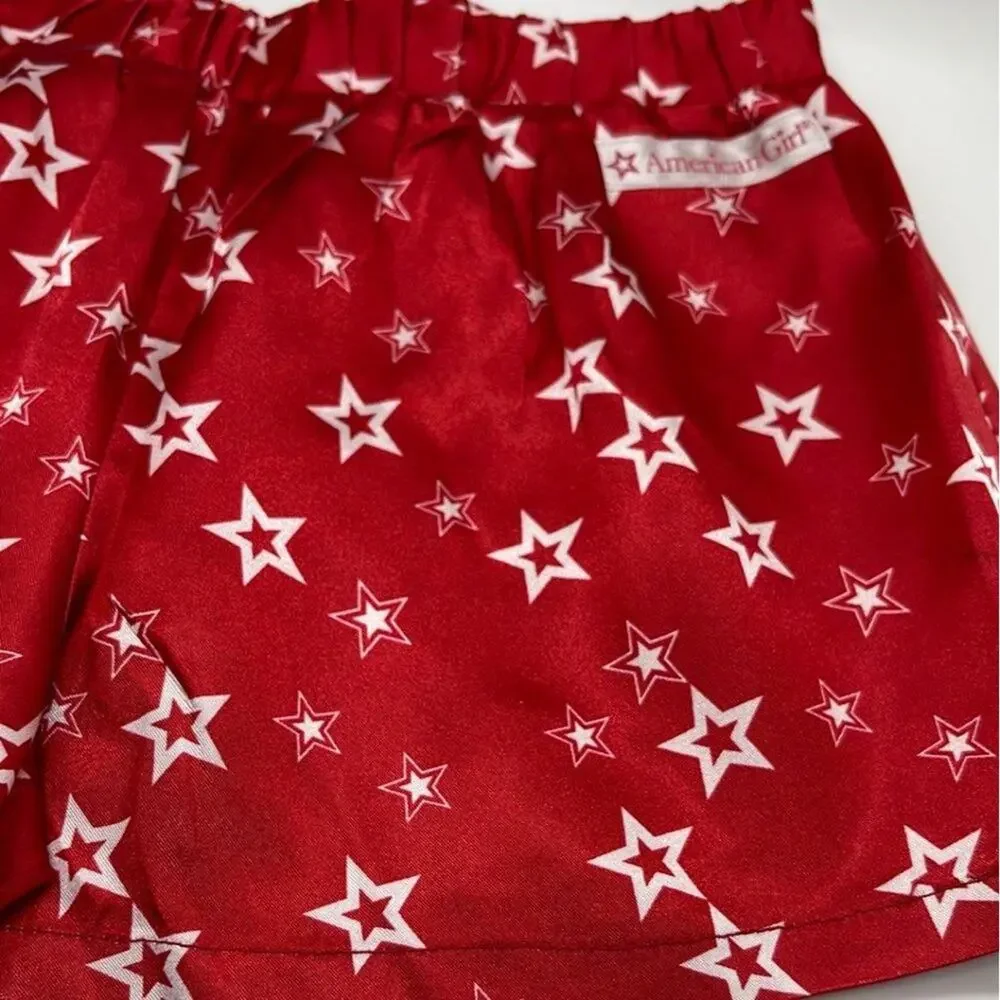 American Girl Starry Dreams Red & White Pj's Tank Set Satin Pants XS(6)